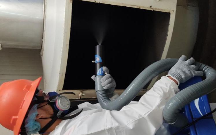 Sanitización de ducto en proceso alimenticio realizado por Grupo GANNA